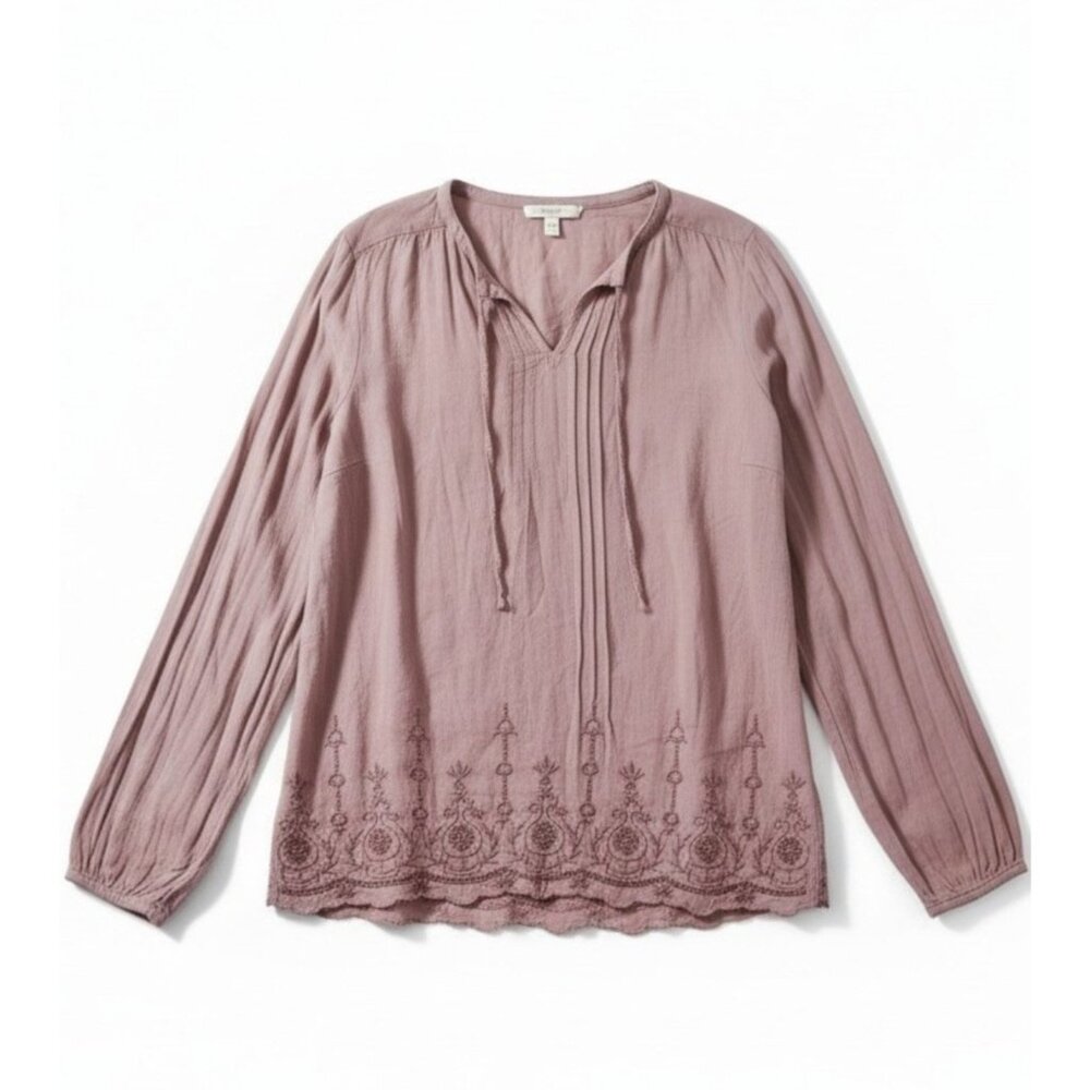 Nine West Vintage America Collection Large Ladies Peasant Blouse Boho Cut-work